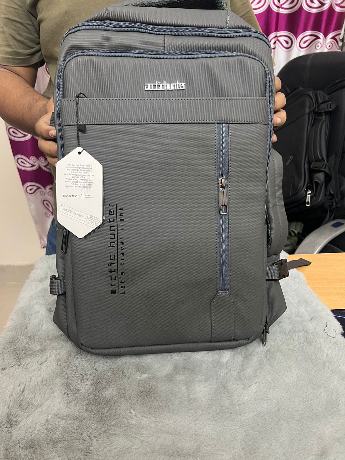 Arctic Hunter B00018 (Gray) Laptop Casual Travel Multi-Function Oxford Waterproof Backpack Bag