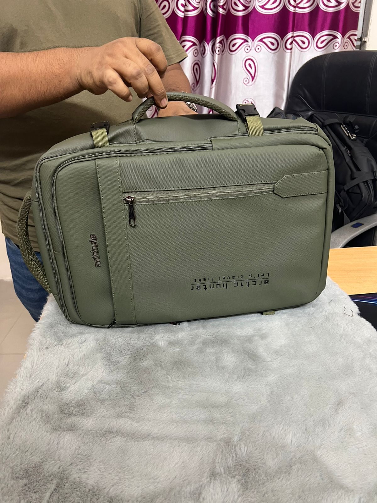 Arctic Hunter B00018 (Olive) Laptop Casual Multi-Function Oxford Waterproof Backpack Bag - Image 4