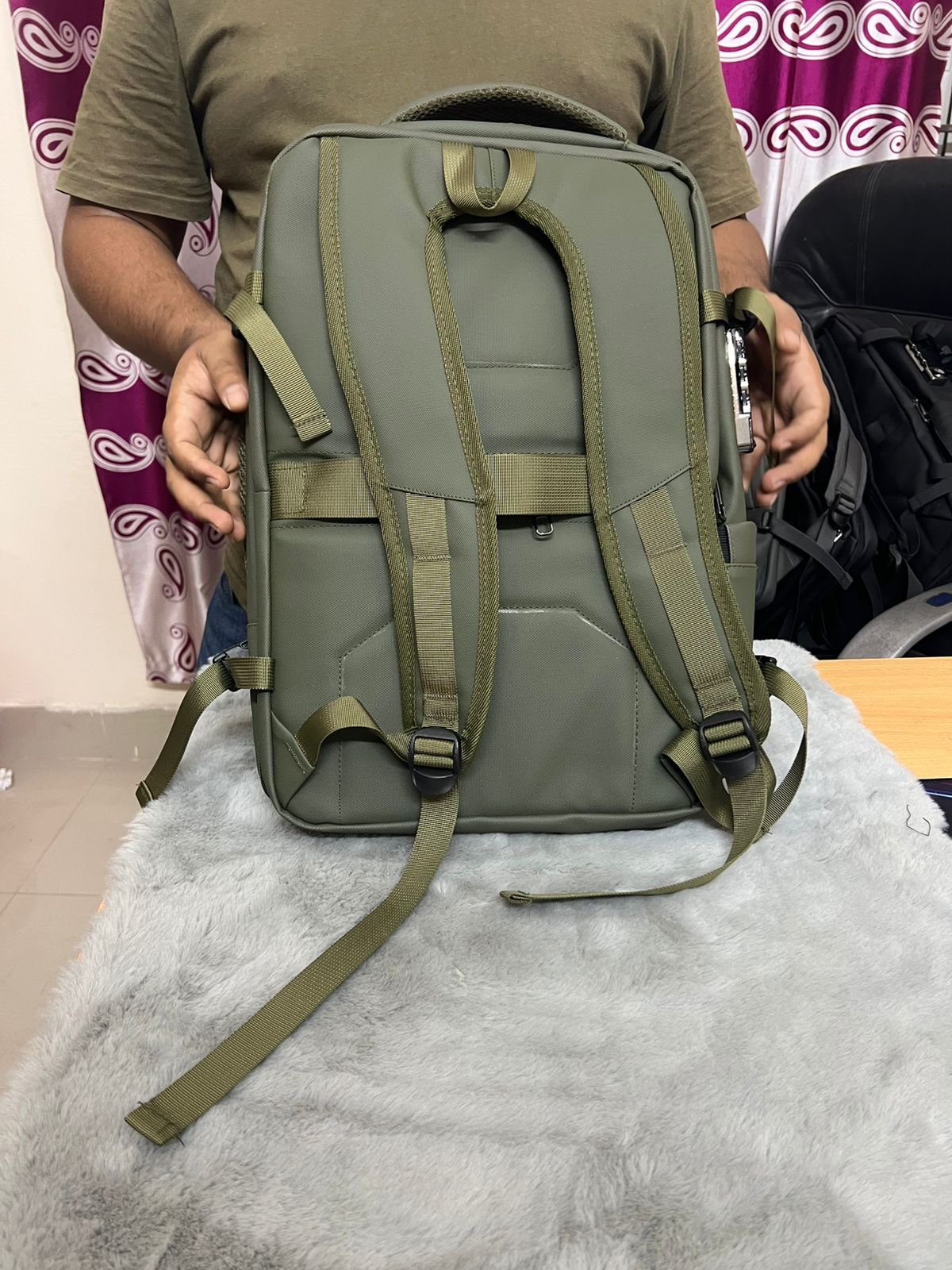 Arctic Hunter B00018 (Olive) Laptop Casual Multi-Function Oxford Waterproof Backpack Bag - Image 5