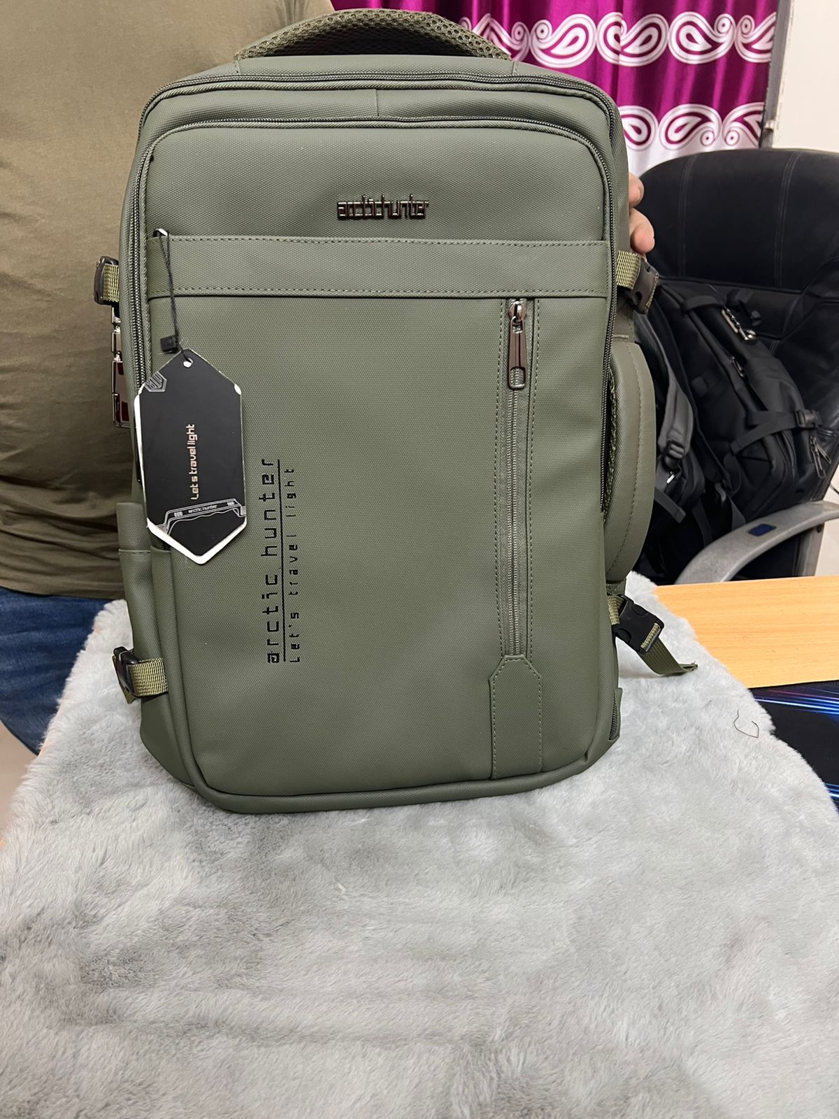 Arctic Hunter B00018 (Olive) Laptop Casual Multi-Function Oxford Waterproof Backpack Bag