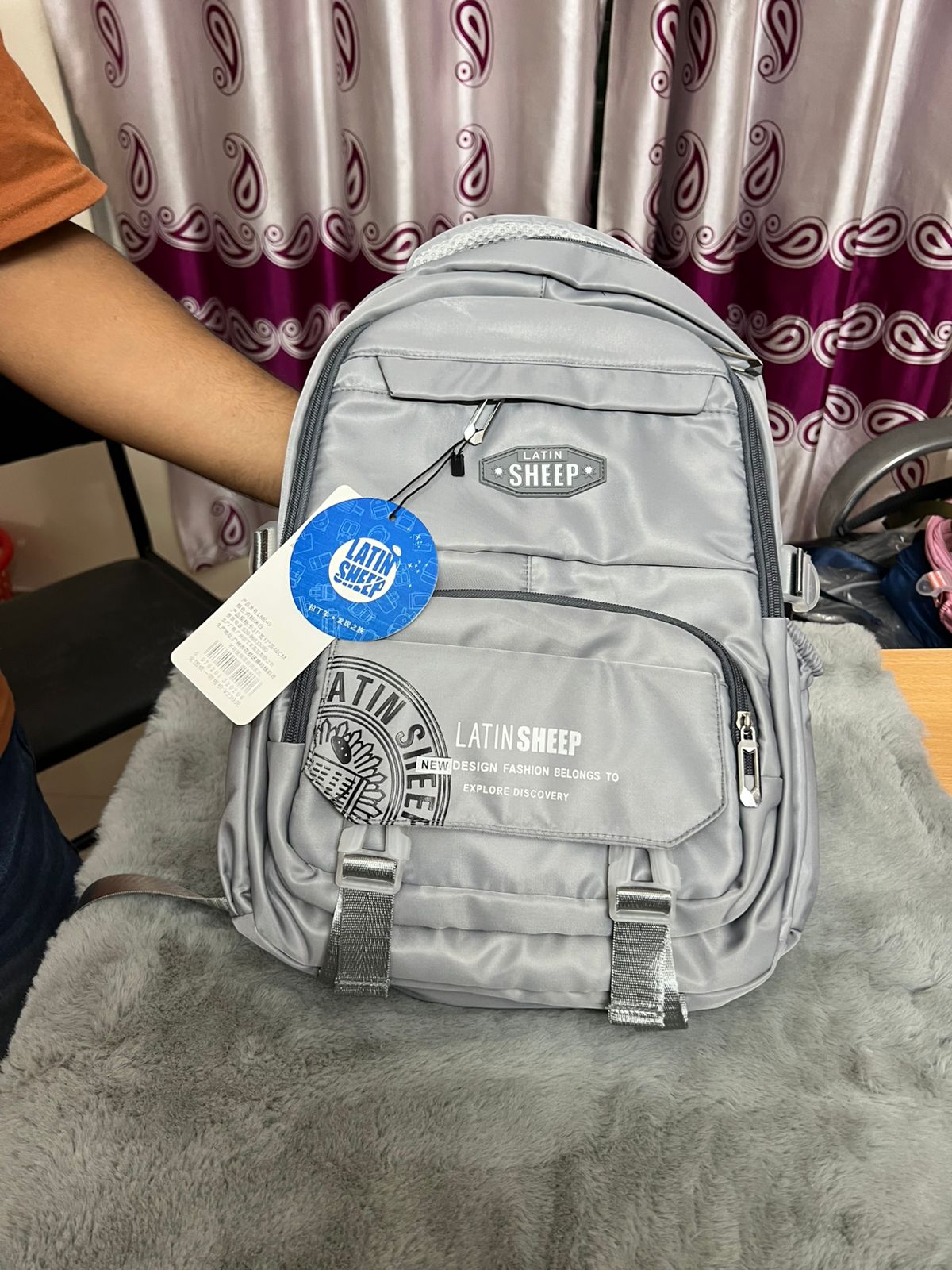 Latinsheep School bag for kids (Light Grey)